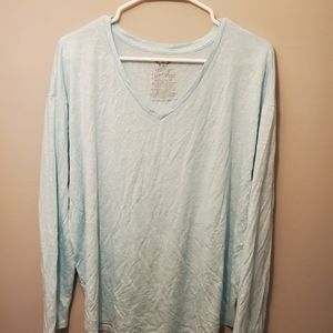 Faded Glory Womens XL (16-18) Light Blue Long Sleeve Top